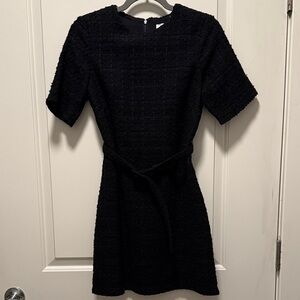 & Other Stories Black Textured Mini Dress
